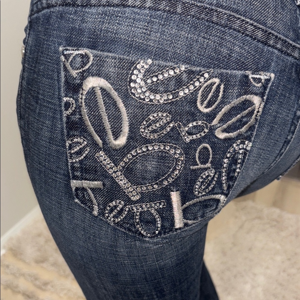 Authentic Bebe rhinestone pocket jeans - TALL GIRL FRIENDLY-sale until MONDAY